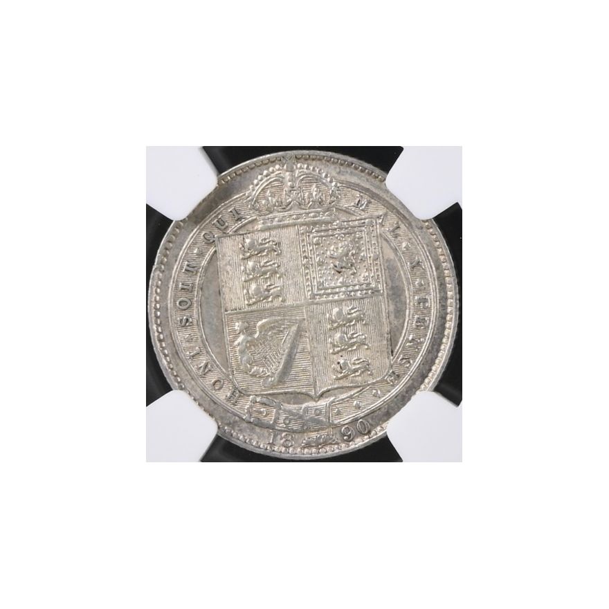 1890 Great Britain 1 Shilling AU 53 NGC - Image 4