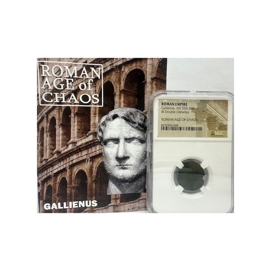 Roman Empire: Gallienus, AD 253-268 BI Double-Denarius NGC Ancients - Image 5