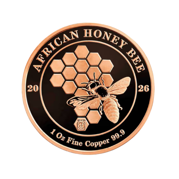 1 oz .999 Copper African Honeybee round