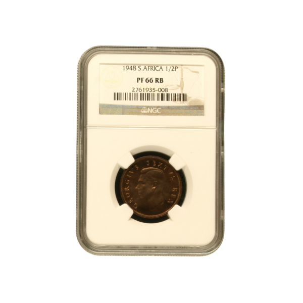 1948 South Africa 1/2 Penny PF 66 RB - Top Pop NGC