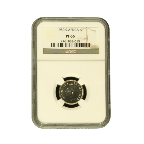 1950 South Africa 6 Pence PF 66