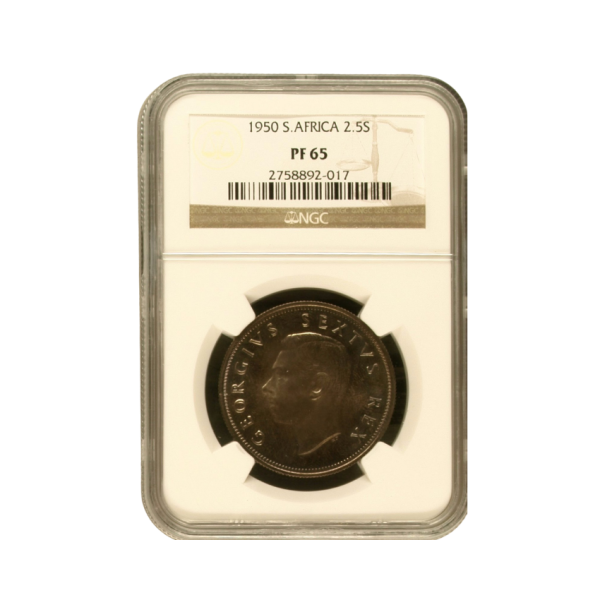 1950 South Africa 2.5 Shillings PF 65