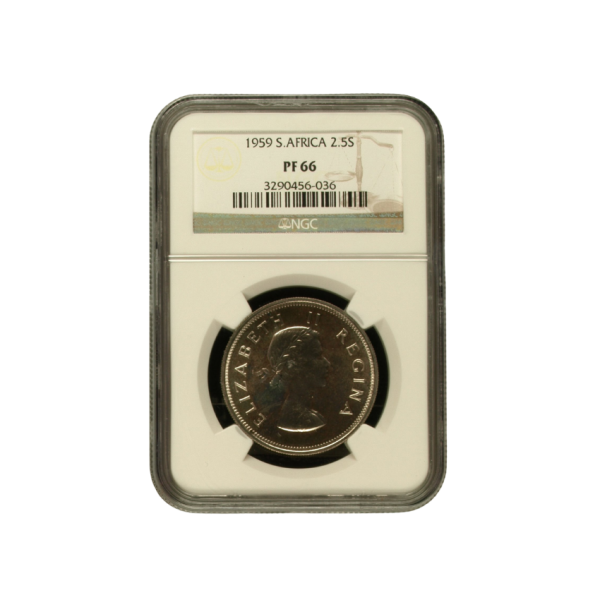1959 South Africa 2.5 Shilling PF 66