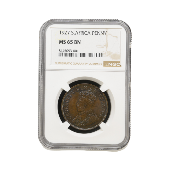 1927 South Africa Penny MS 65 BN - Top Pop NGC Graded
