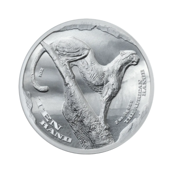 High Relief Silver Cheetah Coin Obverse