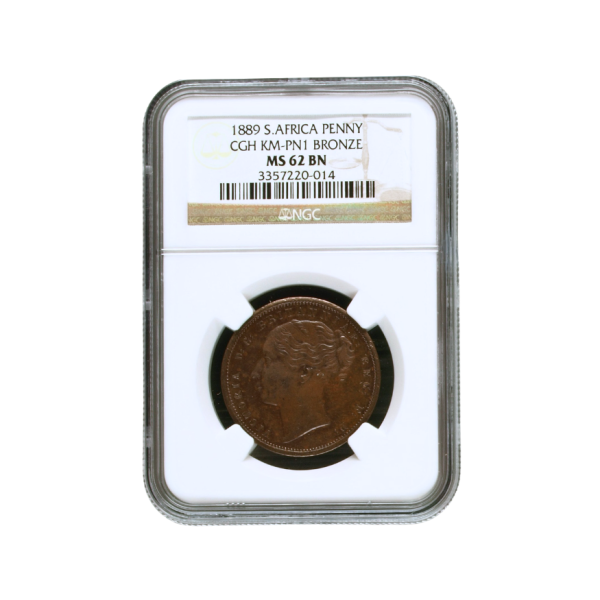 1889 SOUTH AFRICA PENNY CAPE OF GOOD HOPE KM-PN1 BRONZE MS62BN
