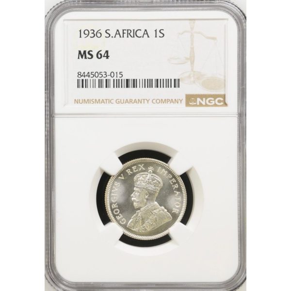 1936 South Africa 1 Shilling MS 64 NGC