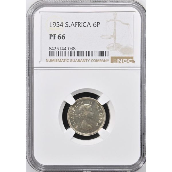 1954 South Africa sixpence coin