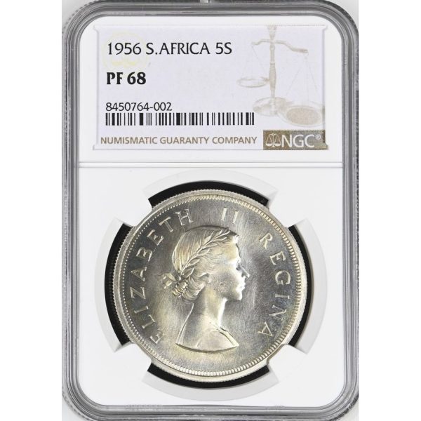 1956 South Africa 5 Shillings PF 68 Finest Known